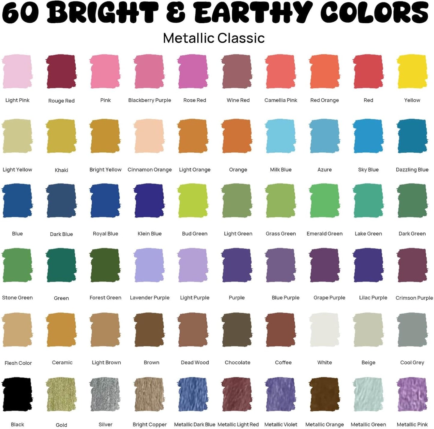 60 Colors Dual Tip Acrylic Paint Markers,Fine Tip and Dot Tip Acrylic Paint Pens For Rock Painting, Canvas, Wood, Glass, Ceramic, Fabric, Plastic, Egg, Art Painting Supplies Kit