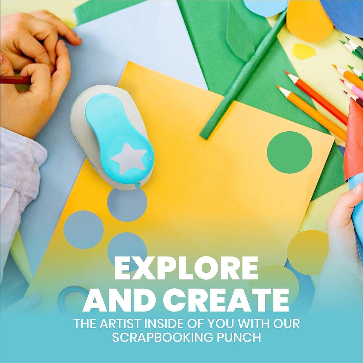 BearBoss Star Paper Punch, Handmade Scrapbook Paper Puncher, Different Size of Scrapbooking Punches Crafting Designs for Office Supplies, Card Making, DIY Albums Photos, Classic White