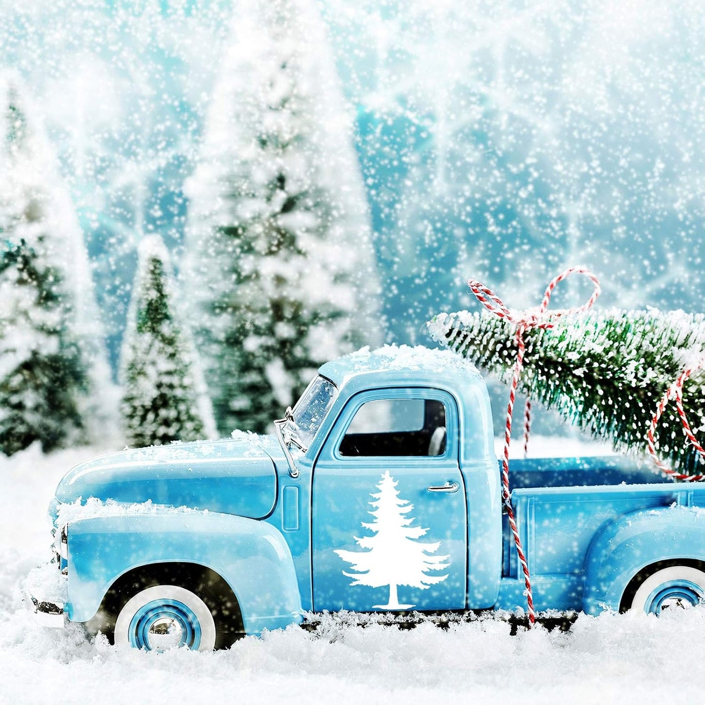 8 Pieces Pine Tree Stencils Art Painting Templates Stencils for Painting on Wood Winter Holiday DIY Wall Floor Decor Supplies (11.4 x 11.4 Inch)