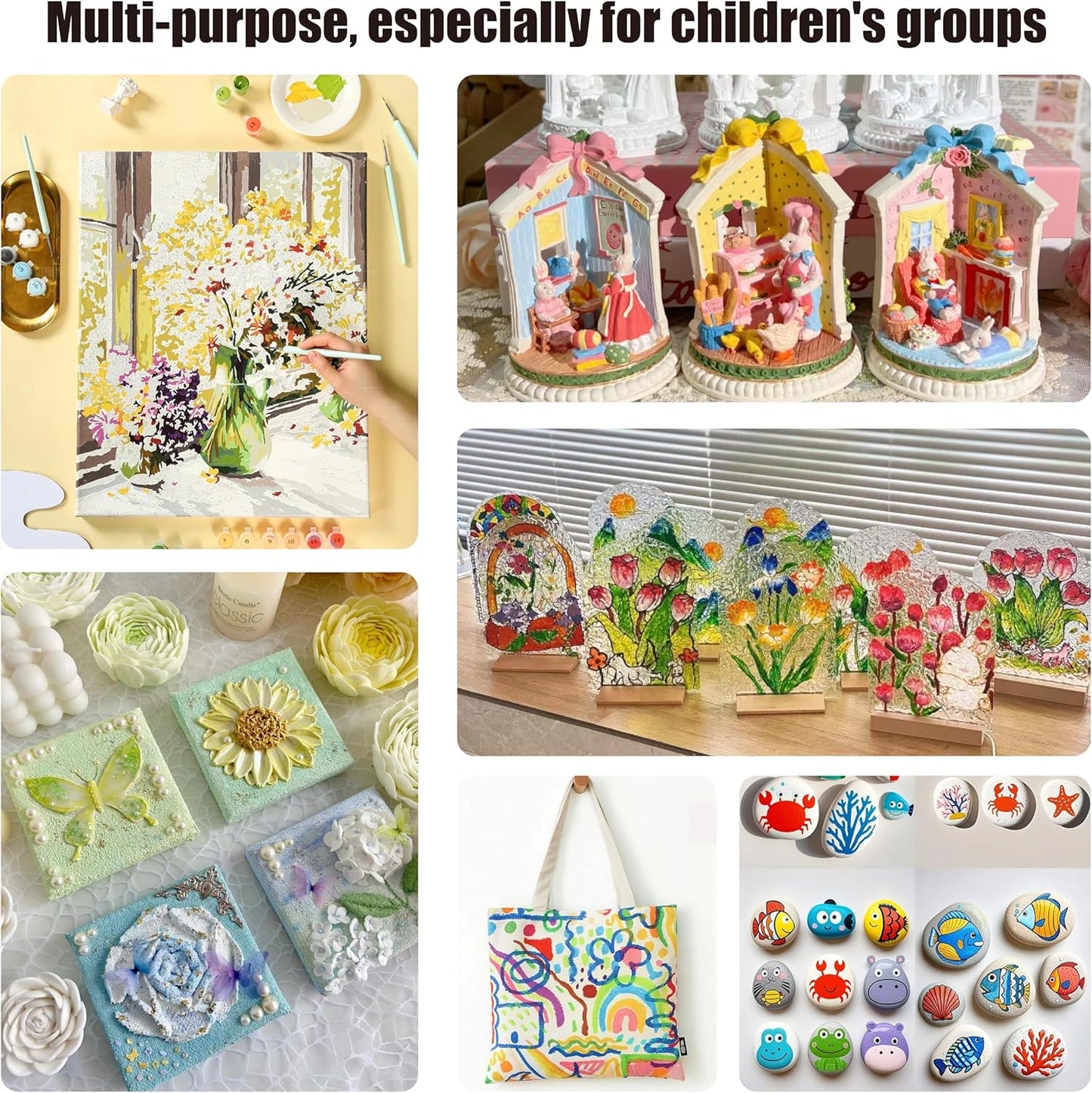 10 Pack 6 Colors Mini Acrylic Paint and Brushes Set for Kids Party Favor, Individual Paints Strips Sets with Brush for Kid, Student Painting Kit for Canvas(10 Pack)