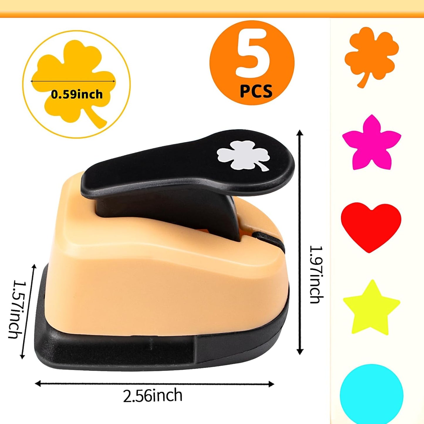 Craft Holes Punch, Paper Punchers Scrapbook Punches, 5PCS Hole Punch Shapes Hole Puncher for Crafts Papers, Cutters for Paper Crafts DIY Handmade Crafting Scrapbook Tools Cards Arts Fun Projects