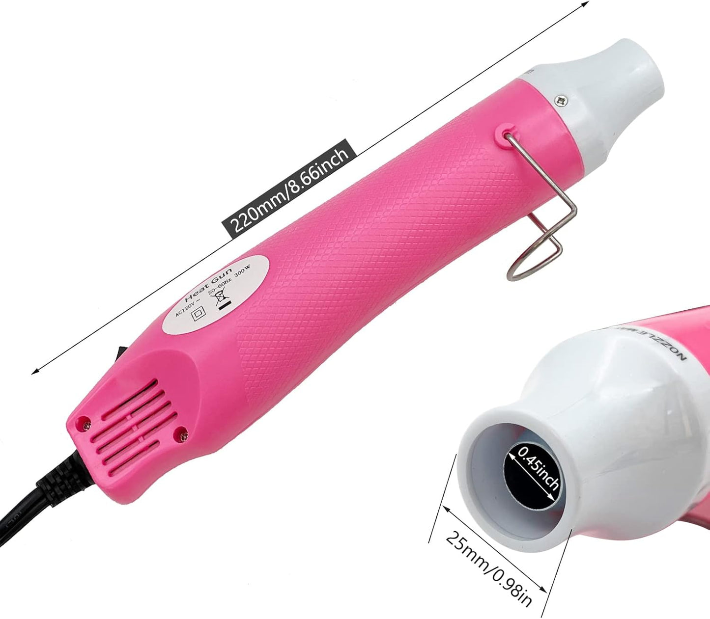 Heat Gun, Mini Hot Air Gun for DIY Crafts Portable Heat Air Gun Tool for Embossing Shrink Wrapping Drying Paint