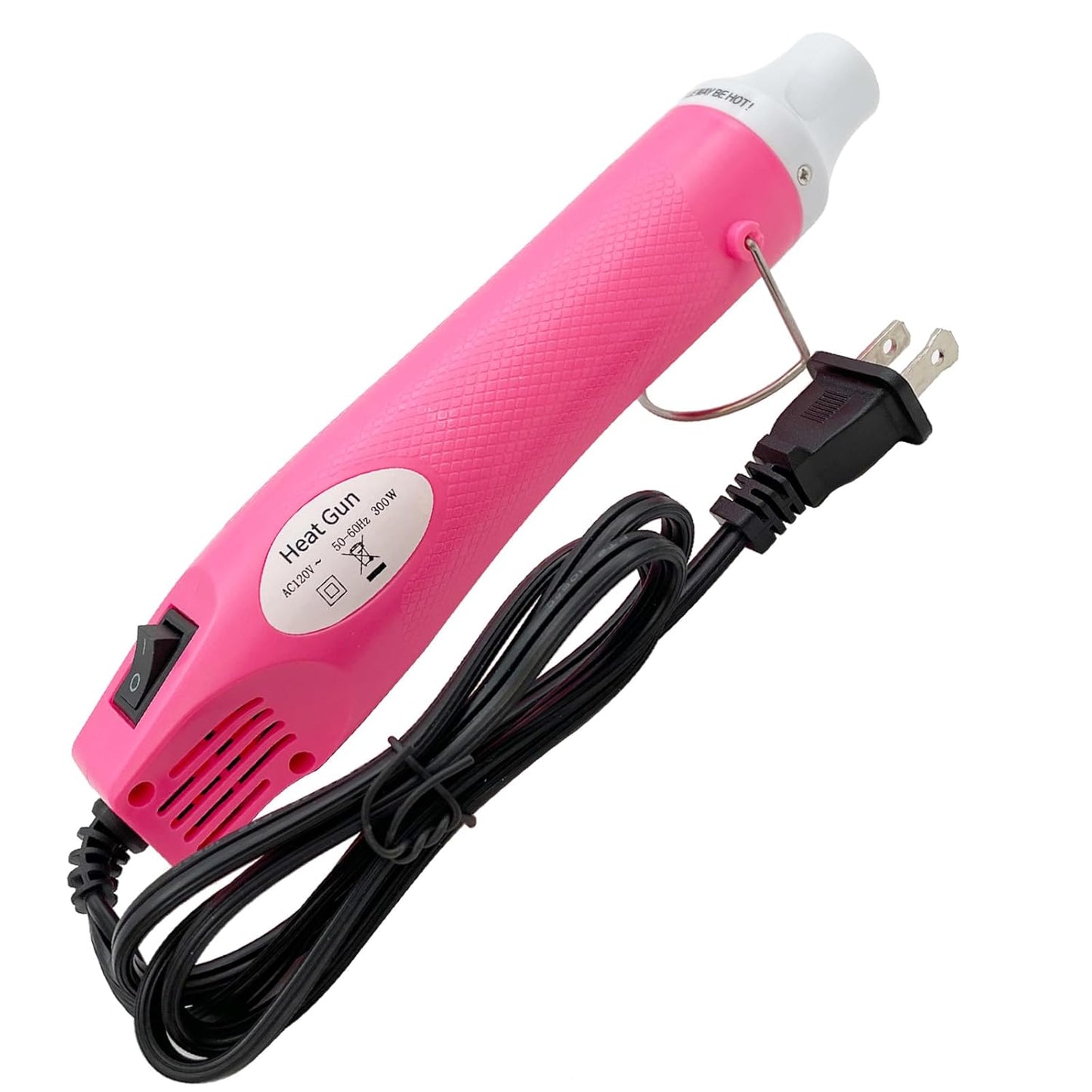 Mini Heat Gun, Portable Hot Air Gun Tool for DIY Crafts Heat Shrink Gun for Epoxy Resin, Embossing, Shrinking Wrapping Drying Paint Removing Stickers (Pink)