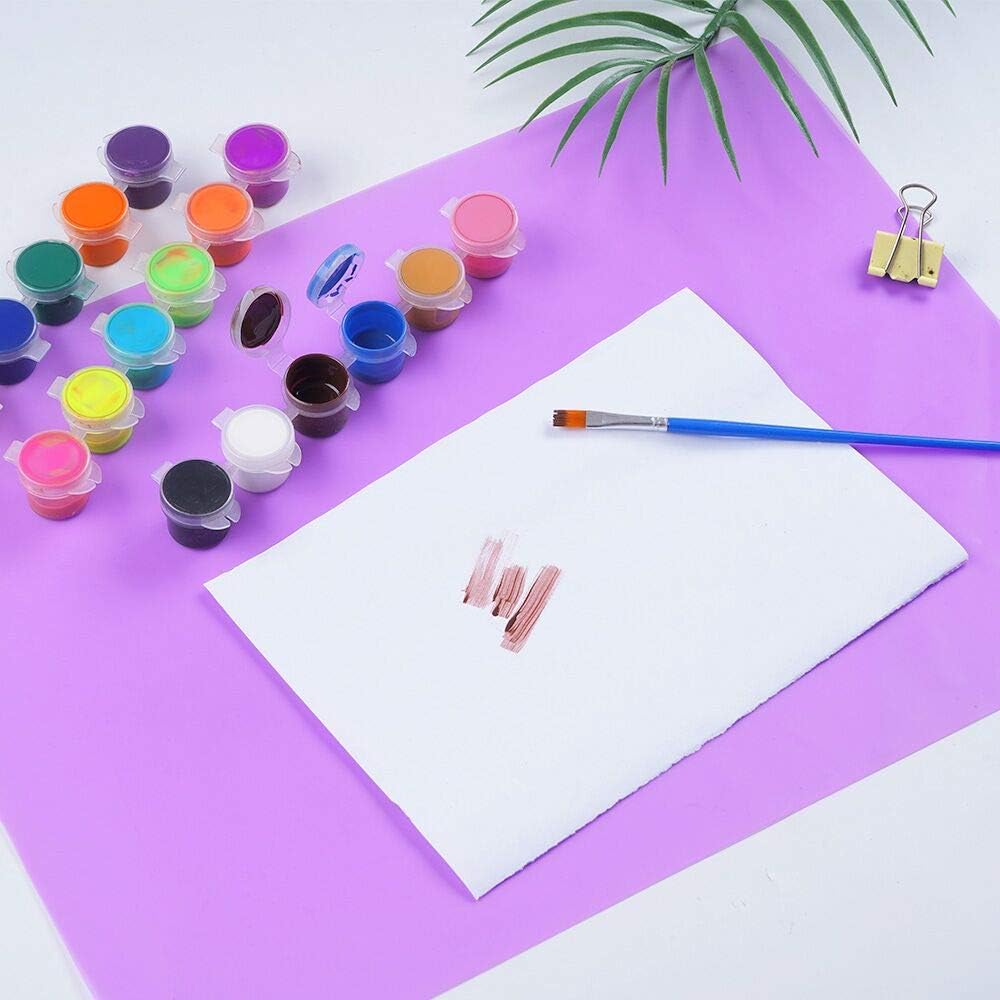 3 Pack Silicone mat Large Silicone Sheets for Crafts, Liquid, Resin Jewelry Casting Molds Mat, Silicone Placemat 15.7” x 11.8” (Blue& Purple & Yellow)