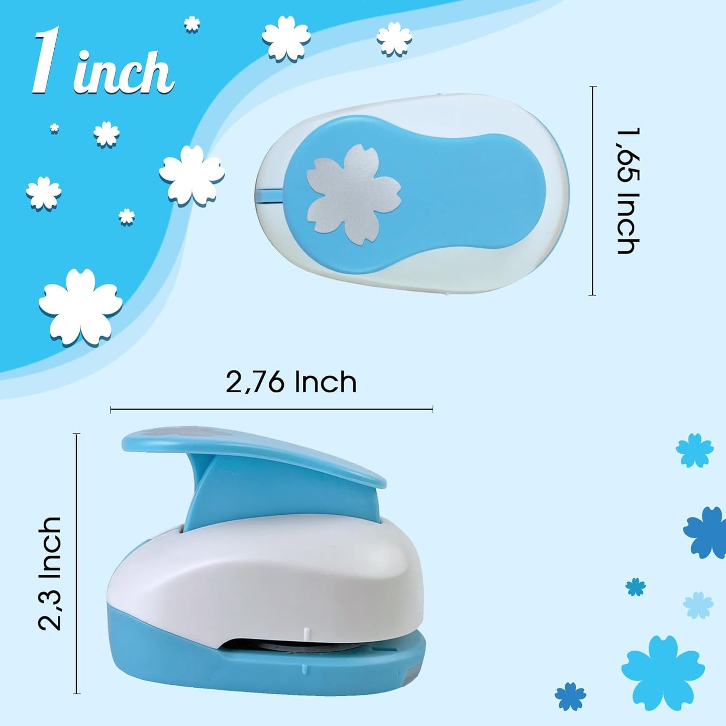 Flower Hole Punch for Craft Size Out 1-Inch, Cherry Blossoms Paper Punch Shapes, Craft Lever Handmade Paper, Tool Flower for Scrapbook, Festival Cards, DIY Arts