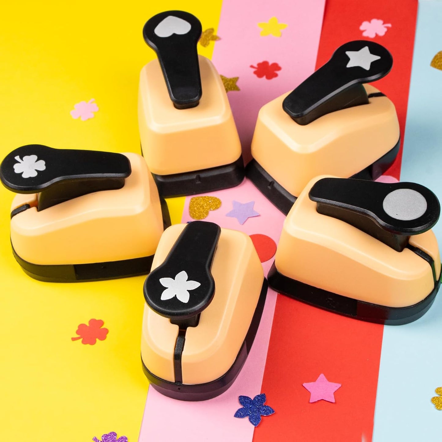 Craft Holes Punch, Paper Punchers Scrapbook Punches, 5PCS Hole Punch Shapes Hole Puncher for Crafts Papers, Cutters for Paper Crafts DIY Handmade Crafting Scrapbook Tools Cards Arts Fun Projects