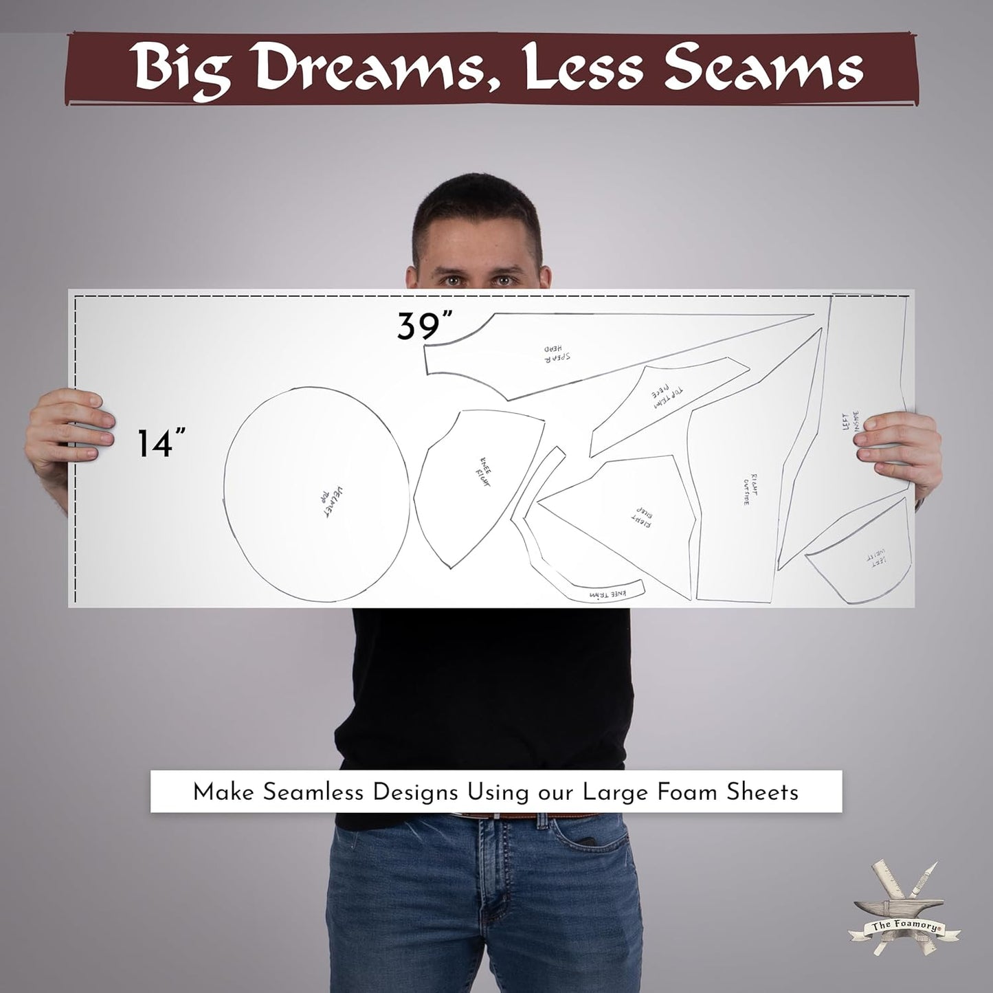 Shape Retention EVA Cosplay Foam 4mm (1mm-10mm) 14x39 inch White or Black High Density EVA Foam Sheets. Premium 85 kg/m3 Heat Shape Material for DIY Convention or Halloween Costumes by The Foamory