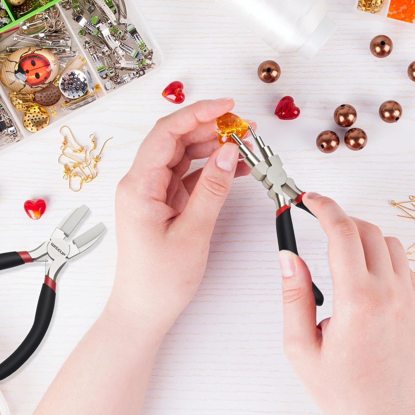 WISEUP Jewelry Pliers Set - 6 in 1 Bail Making Plier, Making Nylon Plier for Jewelry DIY Craft，Repair & Wire Wrapping，jewelry making tools