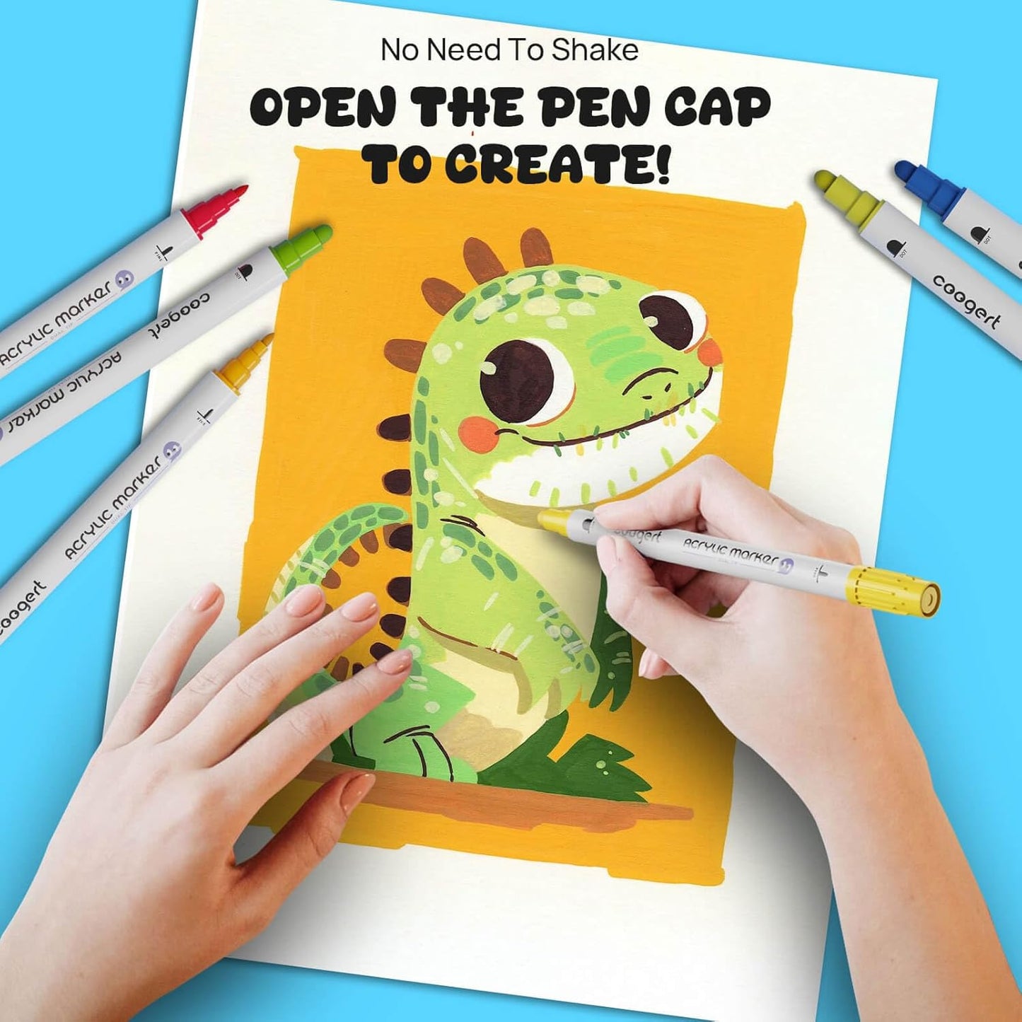 60 Colors Dual Tip Acrylic Paint Markers,Fine Tip and Dot Tip Acrylic Paint Pens For Rock Painting, Canvas, Wood, Glass, Ceramic, Fabric, Plastic, Egg, Art Painting Supplies Kit