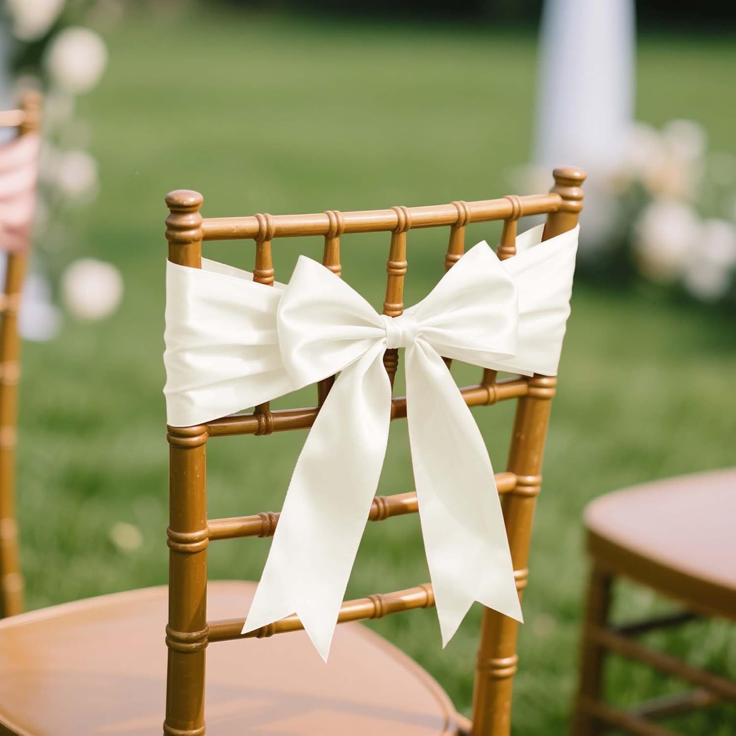 LaRibbons Ivory Satin Ribbon 3 Inch 10 Yards Double Faced Luxury White Cream Silk Ribbon for Gift Wrapping Flower Bouquets Bow Christmas Wedding Party Decoration