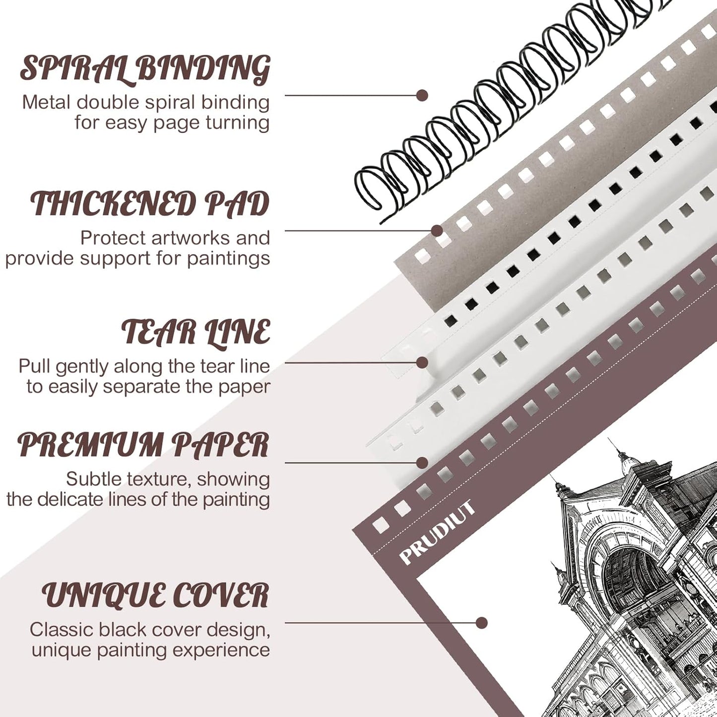 Sketch Book 8.5×11 inch, Spiral Bound Sketch Pad 50 Sheets (68lb/100gsm), Acid-Free Sketchbook for Drawing Painting Sketching, Art Paper Drawing Supplies for Teens Adults Artists Ideal Gifts