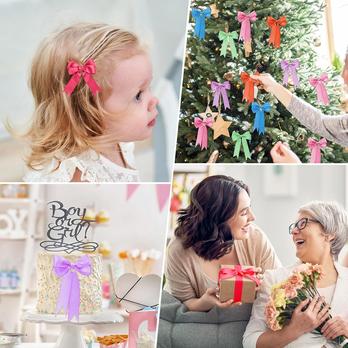 1 Inch Rainbow Satin Ribbons for Crafts, 6 Rolls Single-Faced Rainbow Assorted Ribbons for Gift Wrapping Flower Bouquet Wedding Invitations Bridal Shower Hair Bows Garland Party Decor